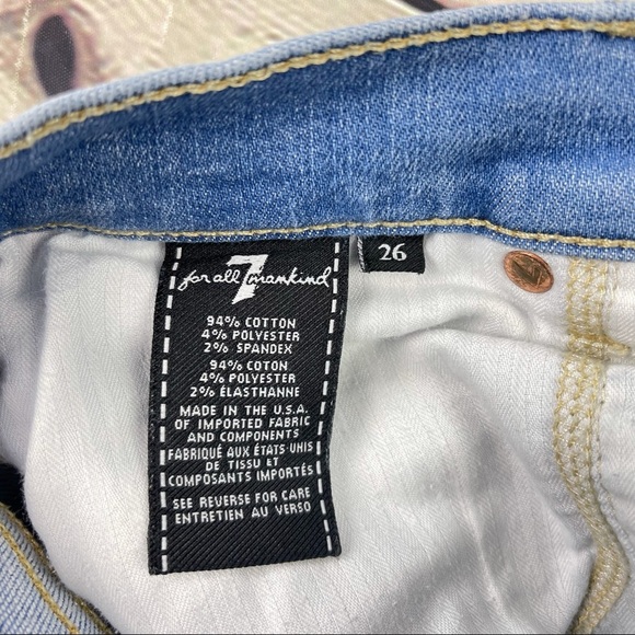 7 For All Mankind Women’s Roxanne Ankle Jeans raw hem light blue wash size 26 - Picture 7 of 11
